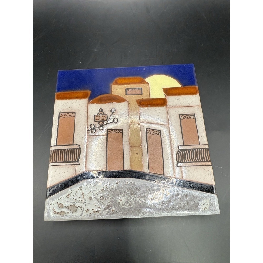 Vtg Frances Marrero‎ Ceramic Tile 6 X 6